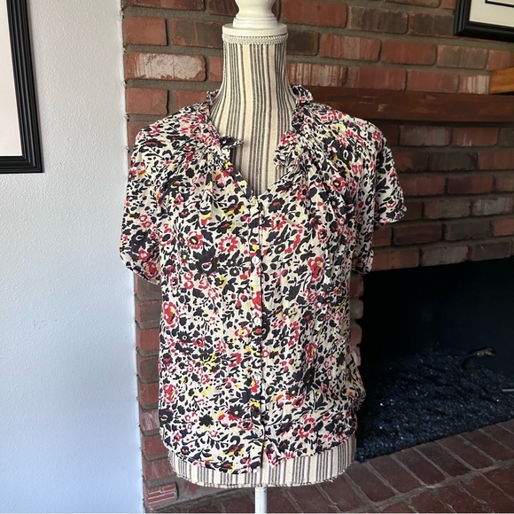 Apiece Apart Los Altos Floral Print Poplin Cotton Top Sz 6 - Picture 1 of 8